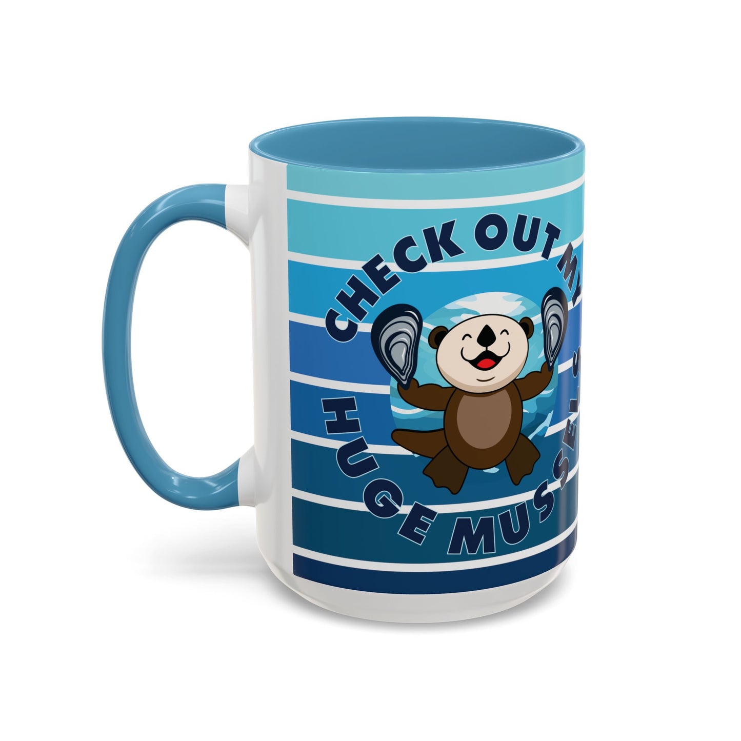 Huge Mussels Happy Sea Otter - Accent Coffee Mug (11, 15oz)