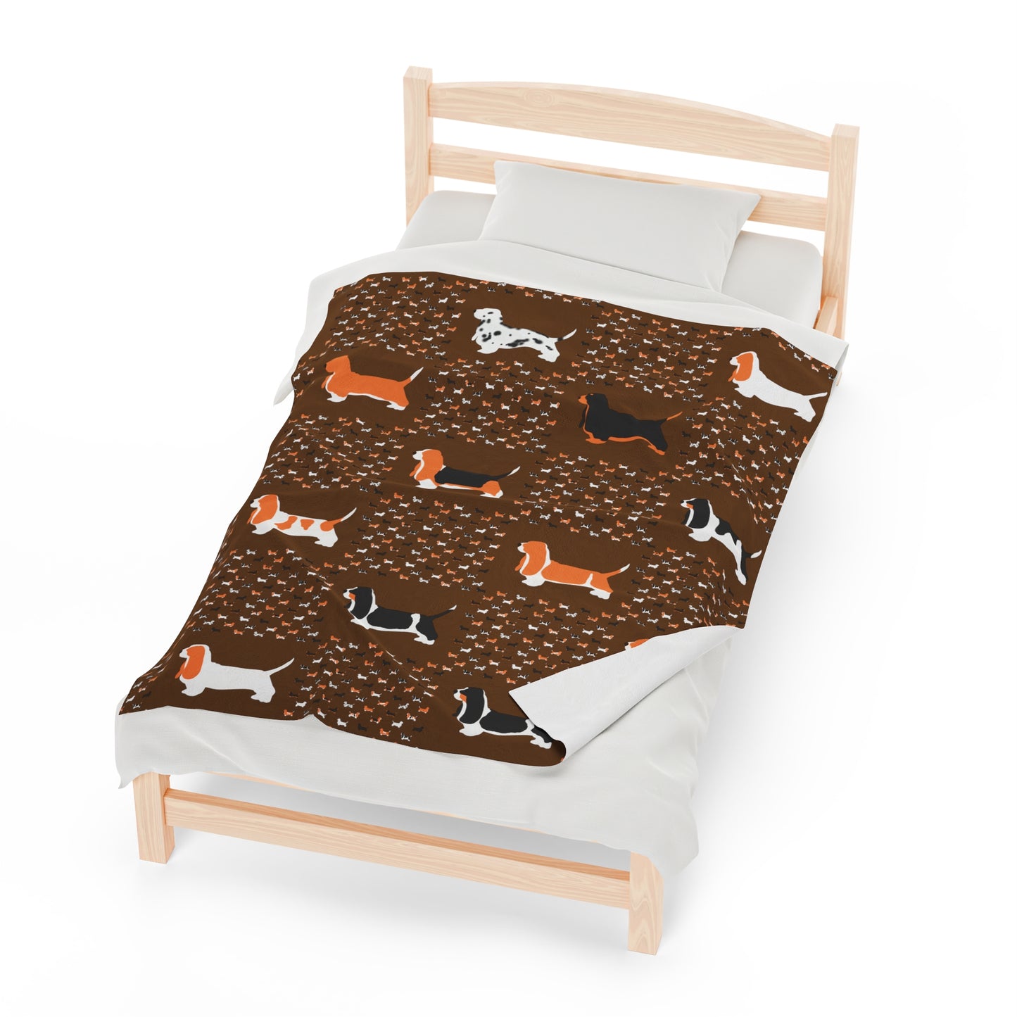 Basset Hounds (various coats pattern) - Velveteen Plush Blanket