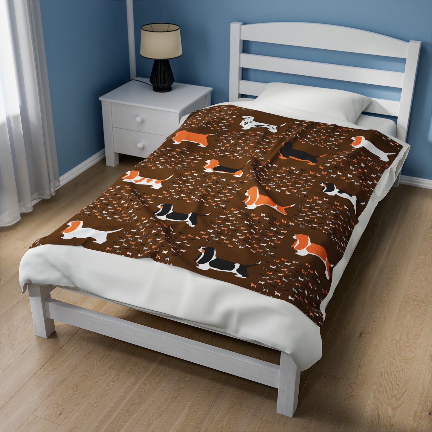 Basset Hounds (various coats pattern) - Velveteen Plush Blanket