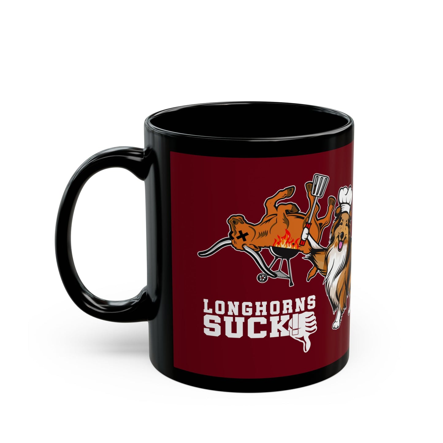 Longhorn Burgers Anyone? (for A&M fans) - Black Mug (11oz, 15oz)
