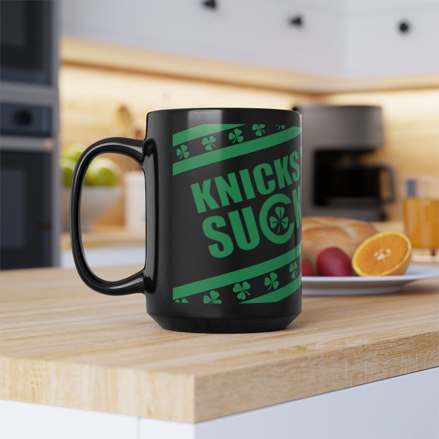 That KhNix Team Sucks (for Boston Fans) - Black Mug, 15oz