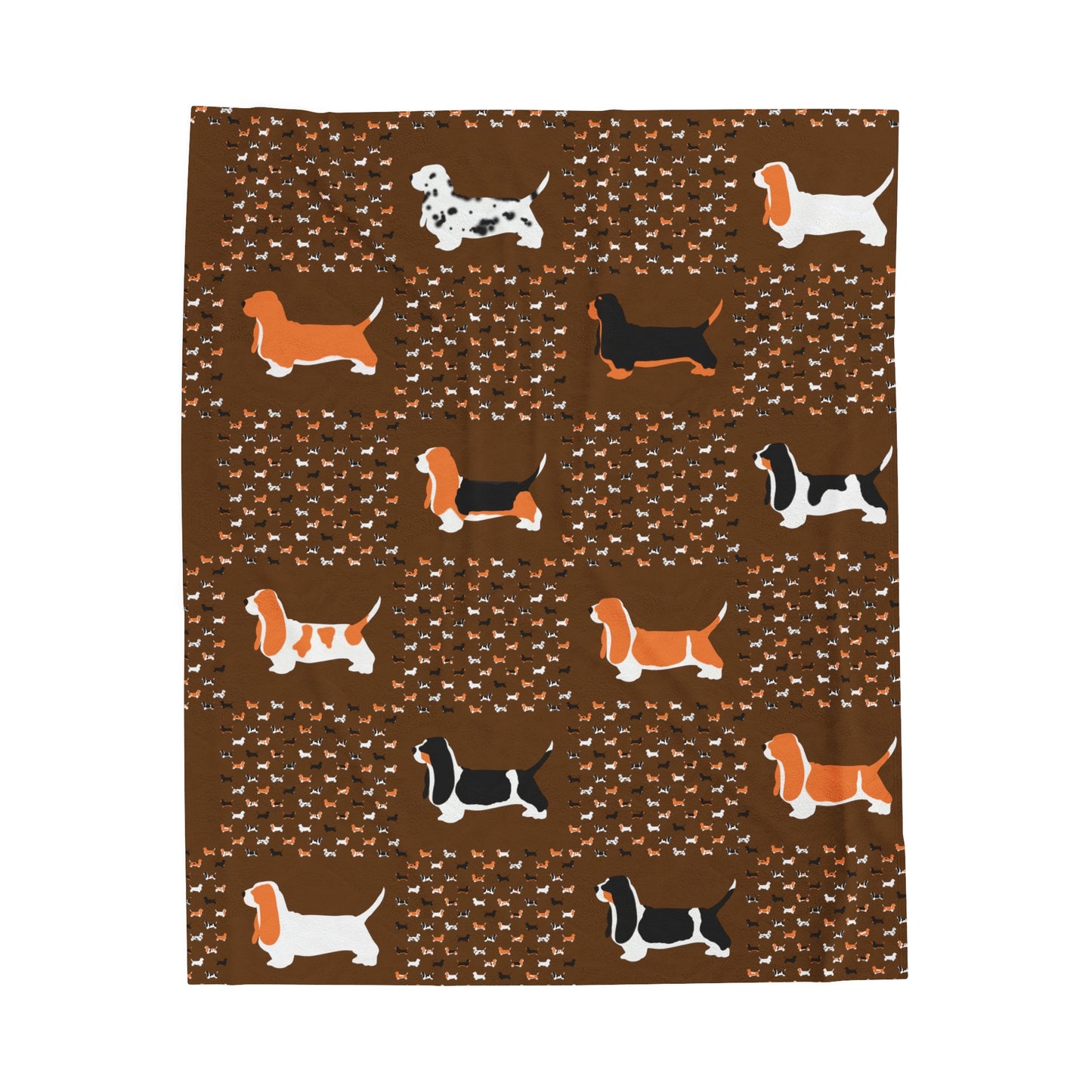 Basset Hounds (various coats pattern) - Velveteen Plush Blanket