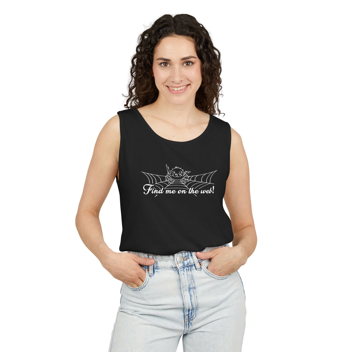 Cute Spider - "Find me on the web!" - Unisex Tank Top