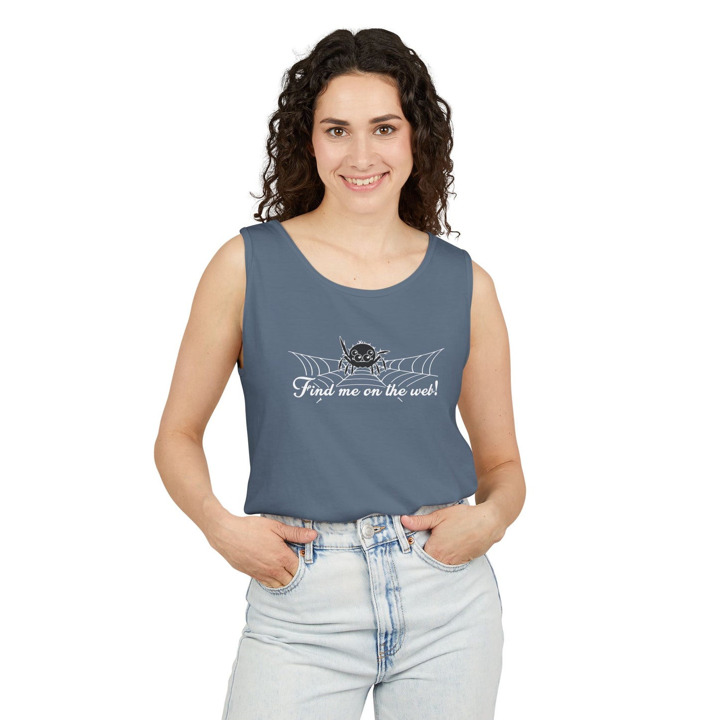 Cute Spider - "Find me on the web!" - Unisex Tank Top