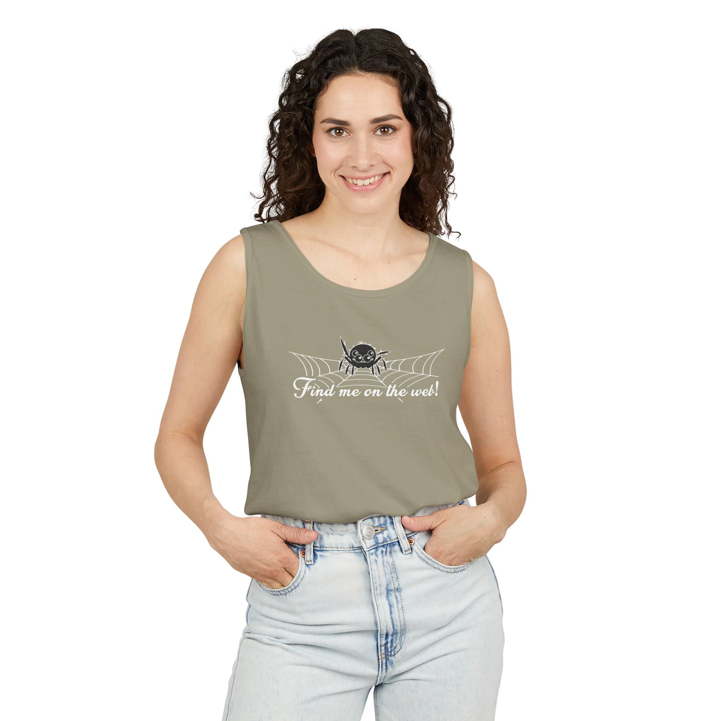 Cute Spider - "Find me on the web!" - Unisex Tank Top