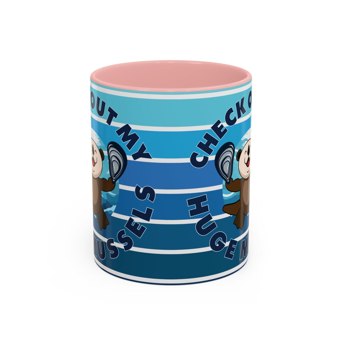 Huge Mussels Happy Sea Otter - Accent Coffee Mug (11, 15oz)