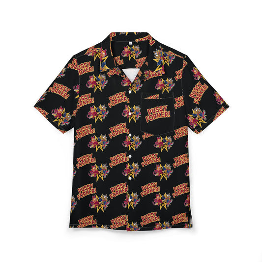 Pussy Forker Unisex Hawaiian Button-Down Shirt - Bold Tropical Vibes for Summer Fun