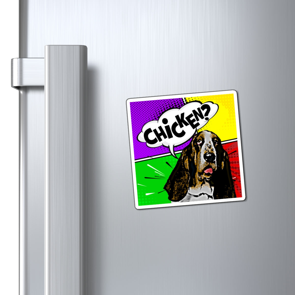 Basset Hound "Chicken?" - Magnets