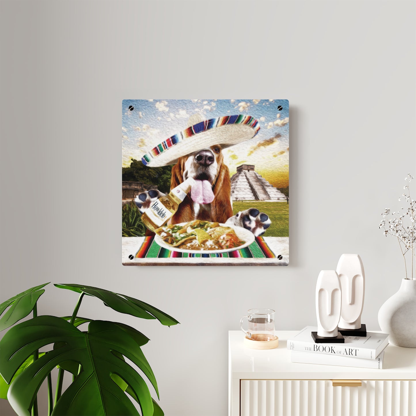 Basset Eating Mexican Food - Acrylic Wall Art Panels