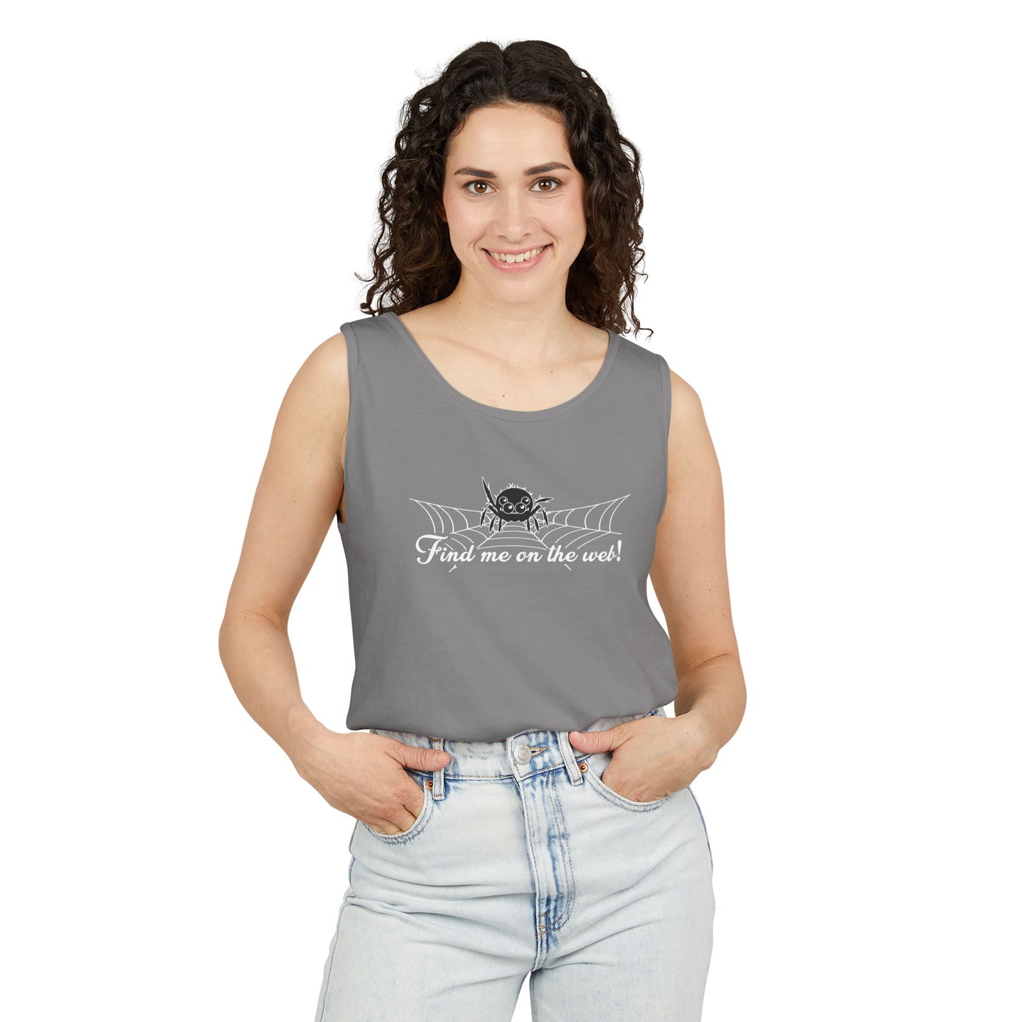 Cute Spider - "Find me on the web!" - Unisex Tank Top