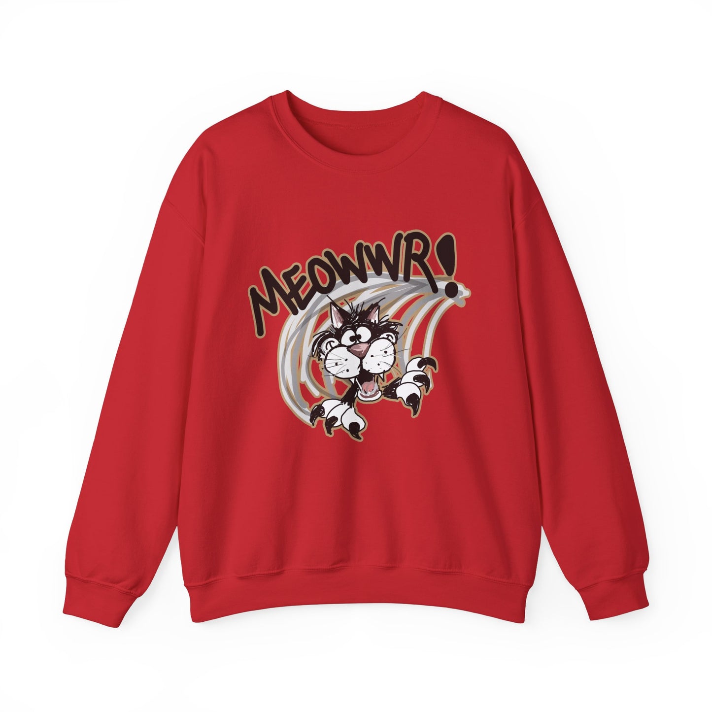 Action Cat (Meowwr!) - Unisex Heavy Blend™ Crewneck Sweatshirt