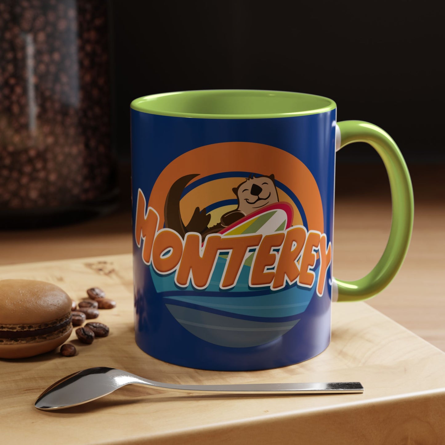 Board Bandit, Monterey, California - Surfboard Stealing Otter - Accent Coffee Mug – 11/15oz
