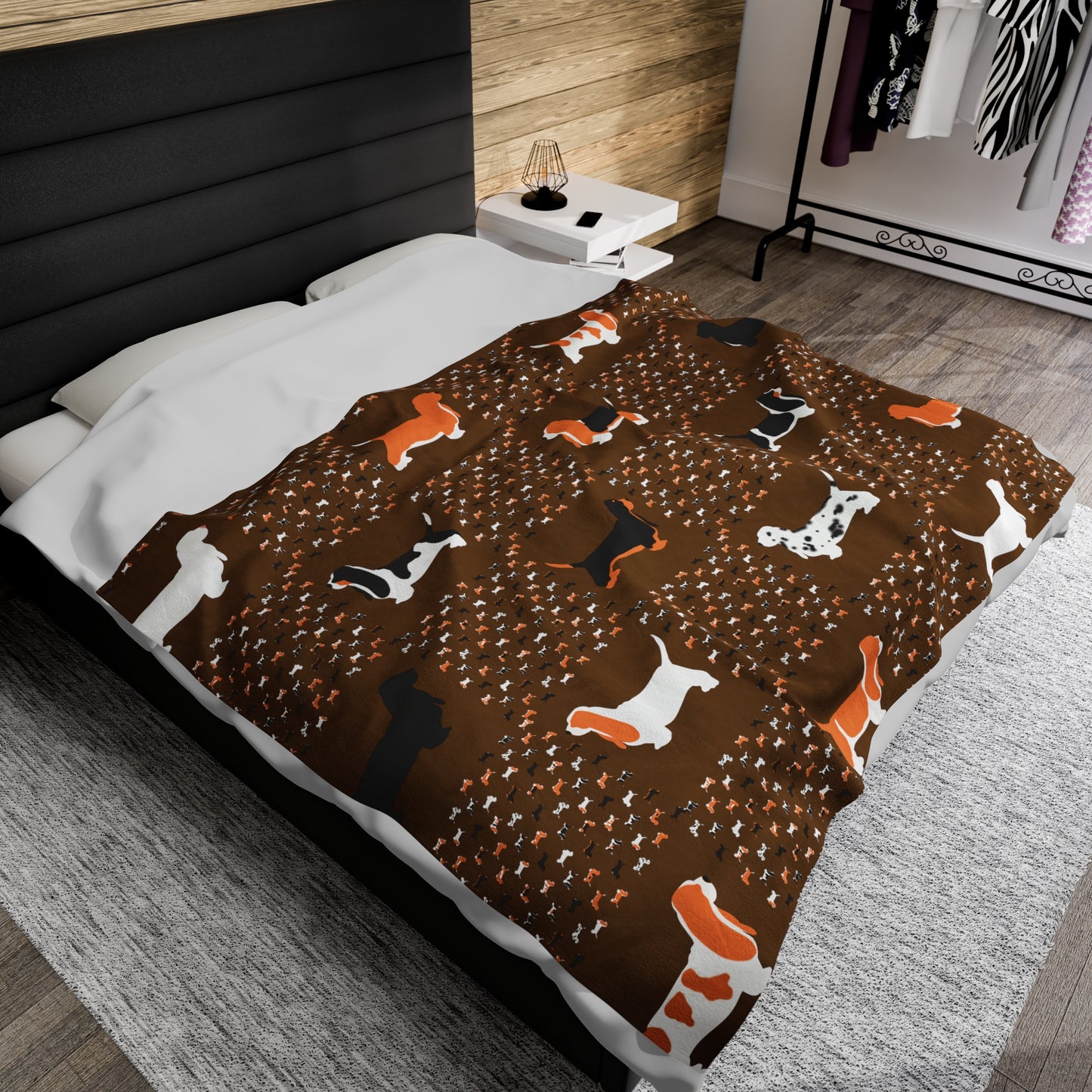 Basset Hounds (various coats pattern) - Velveteen Plush Blanket