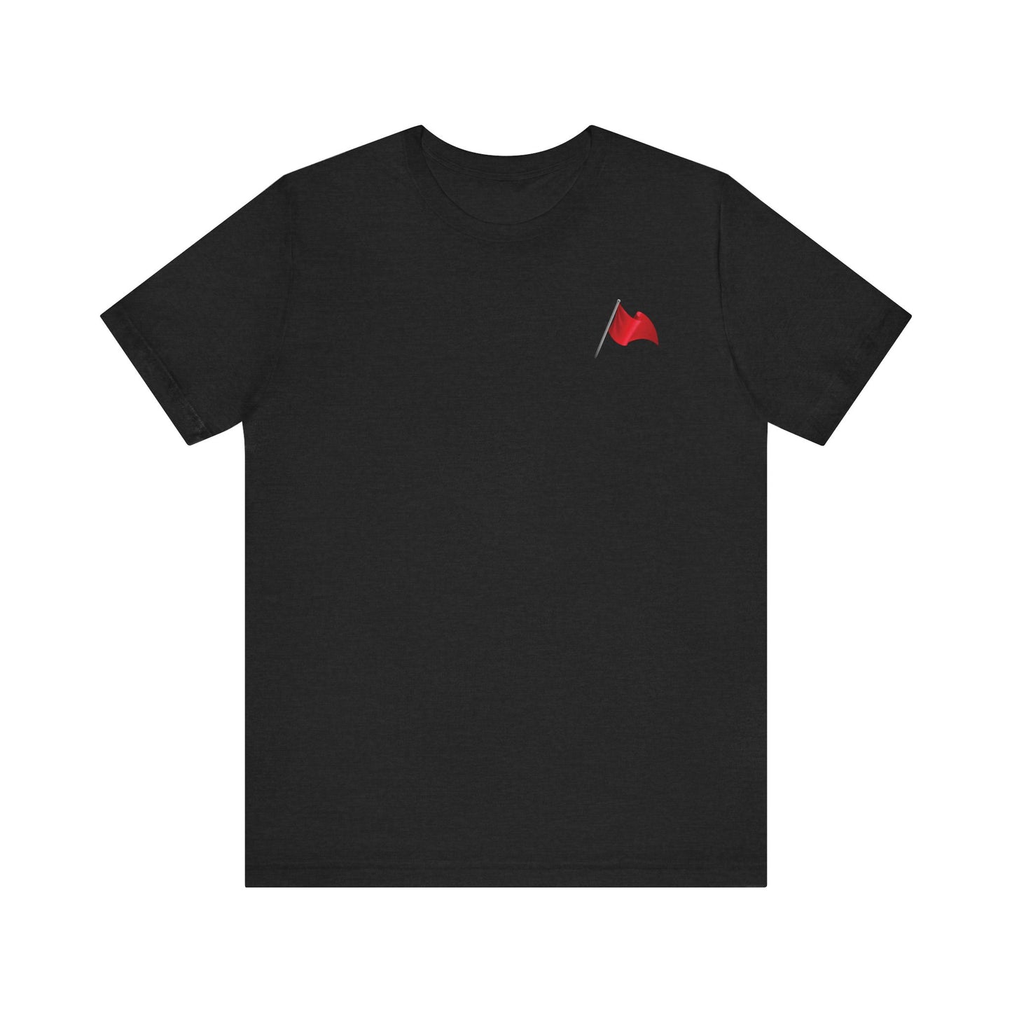 Walking Red Flag (small flag front & bold back design) - Unisex Jersey Short Sleeve Tee