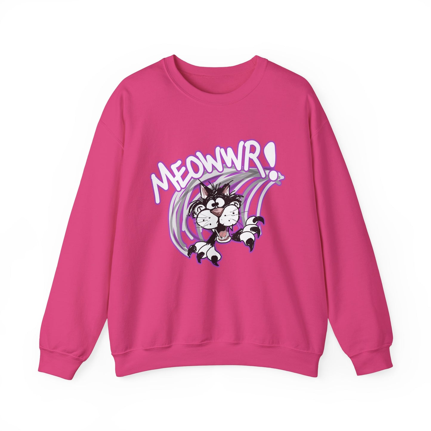 Action Cat (Meowwr!) - Unisex Heavy Blend™ Crewneck Sweatshirt