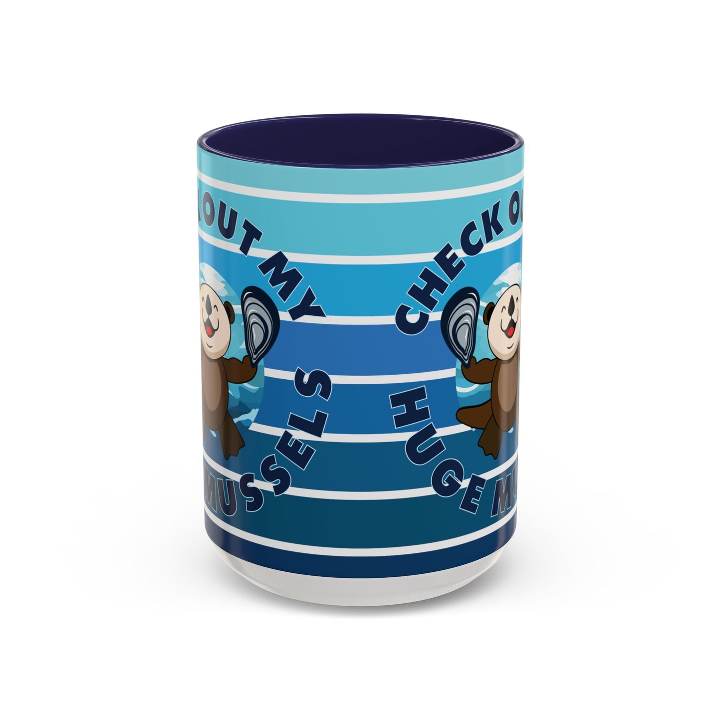 Huge Mussels Happy Sea Otter - Accent Coffee Mug (11, 15oz)