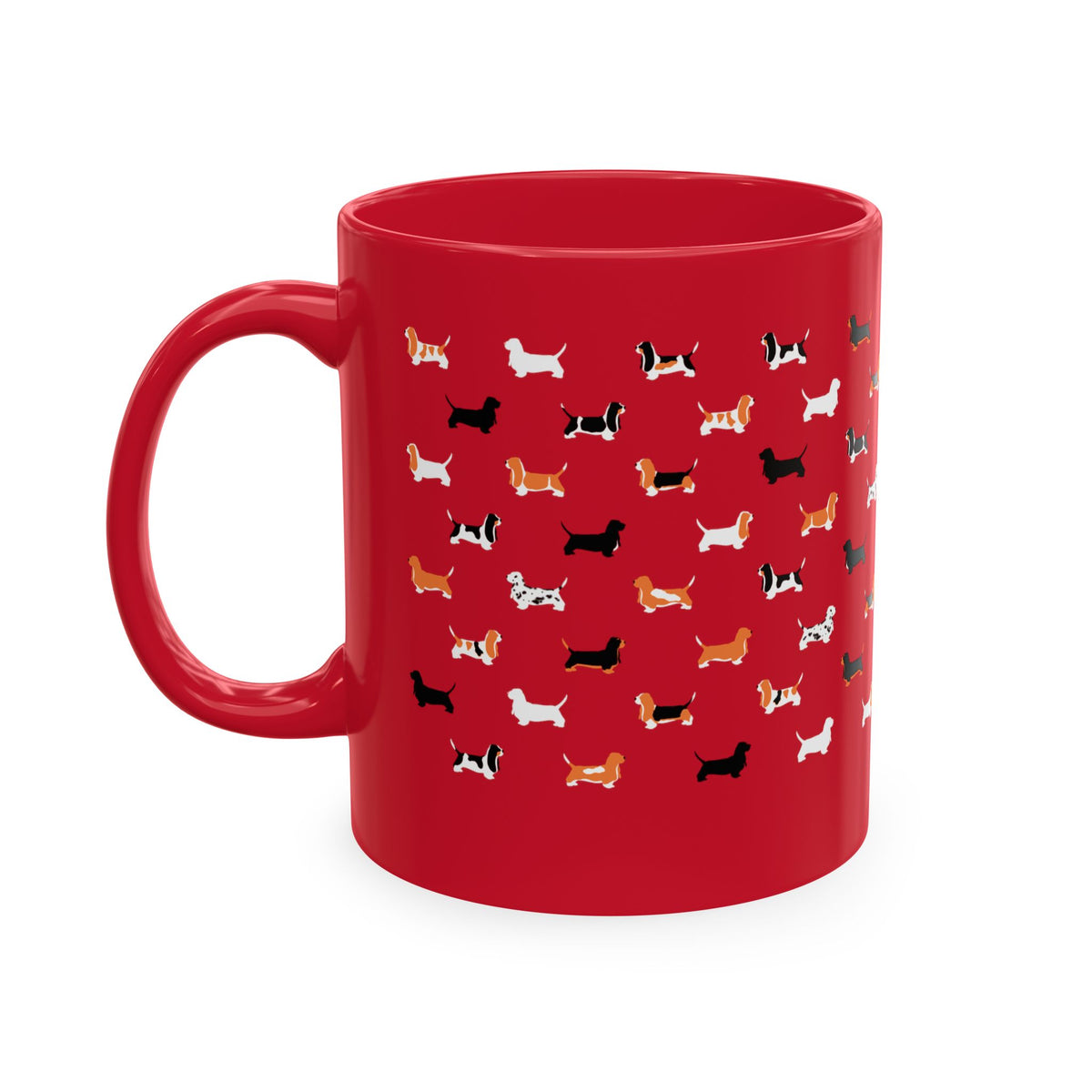Basset Hound Pattern - Cute Ceramic Coffee Mug
