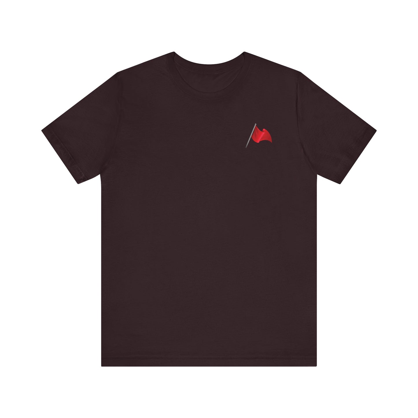 Walking Red Flag (small flag front & bold back design) - Unisex Jersey Short Sleeve Tee