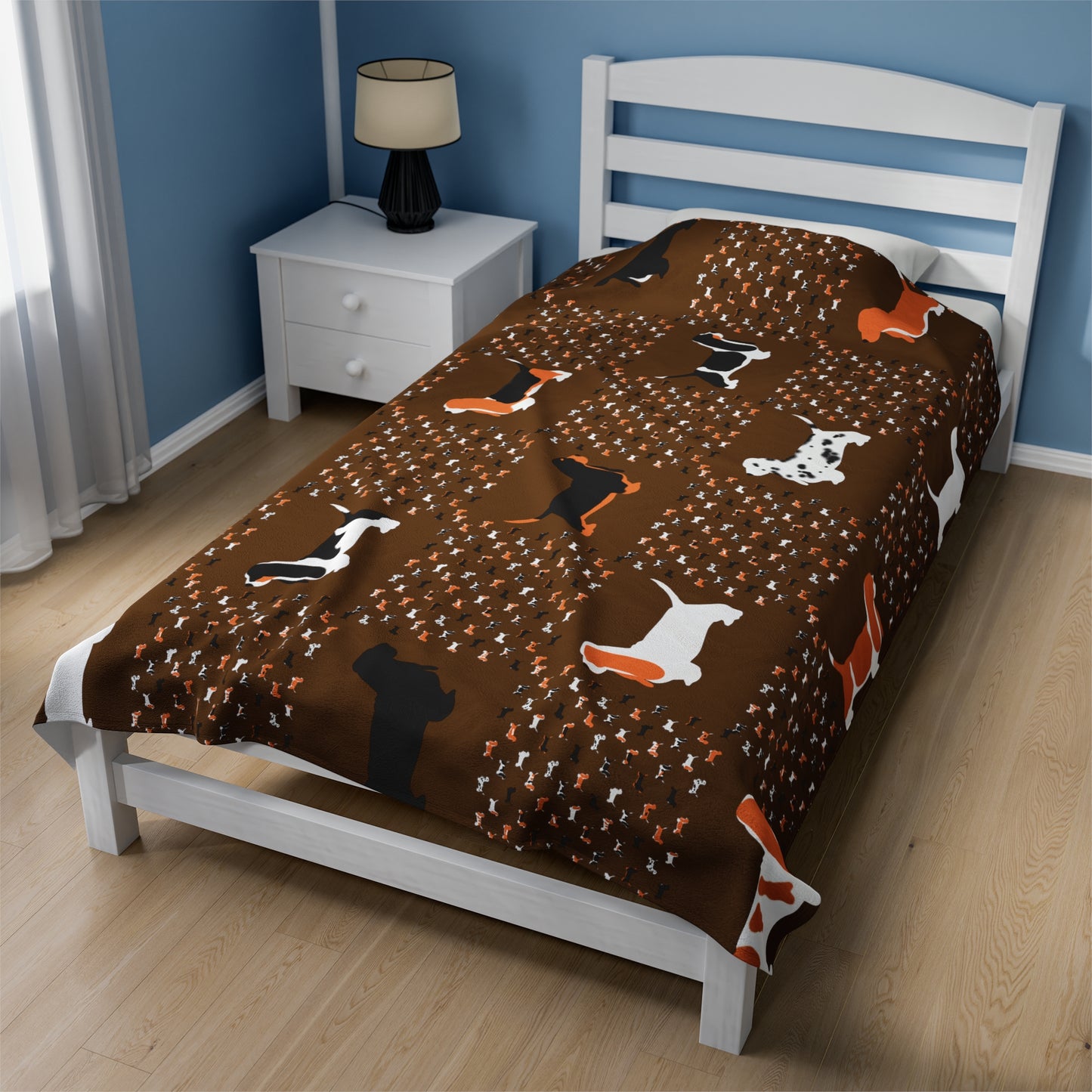 Basset Hounds (various coats pattern) - Velveteen Plush Blanket