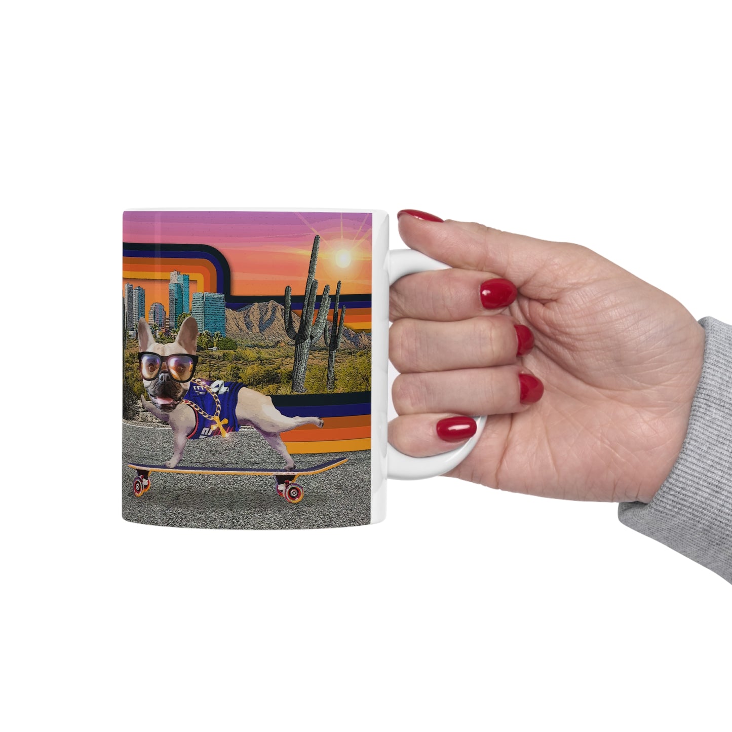 Frenchie Skating Phoenix - Ceramic Mug 11oz