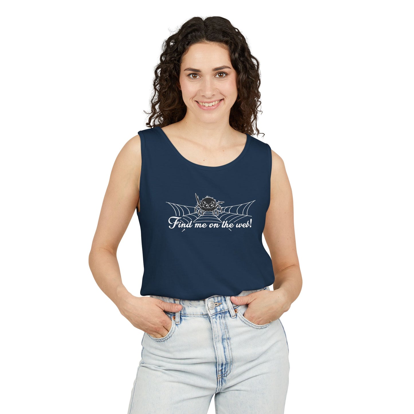 Cute Spider - "Find me on the web!" - Unisex Tank Top