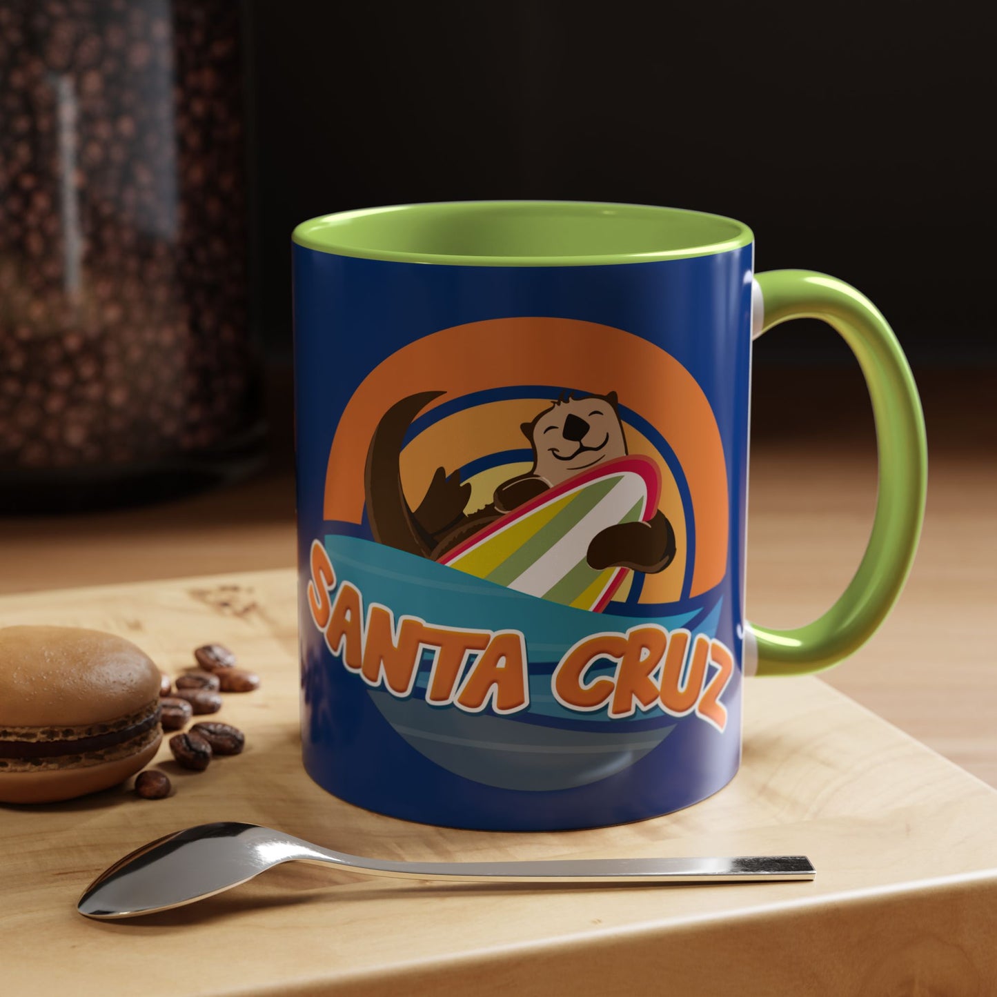 Board Bandit, Santa Cruz, California - Surfboard Stealing Otter - Accent Coffee Mug – 11/15oz