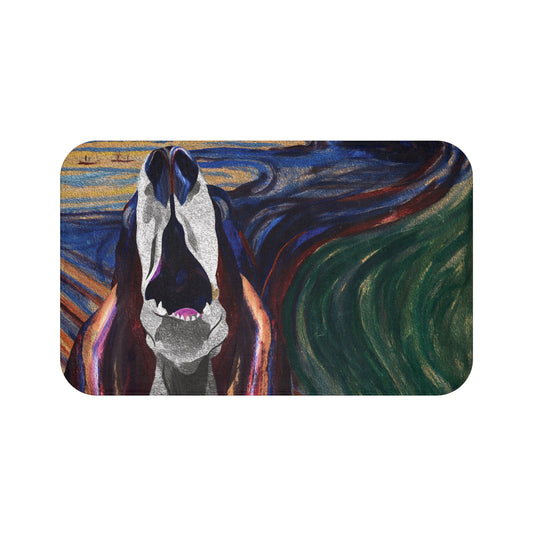 The Howl (The Scream, Basset Hound Parody) - Bath Mat Soft Plush Rug