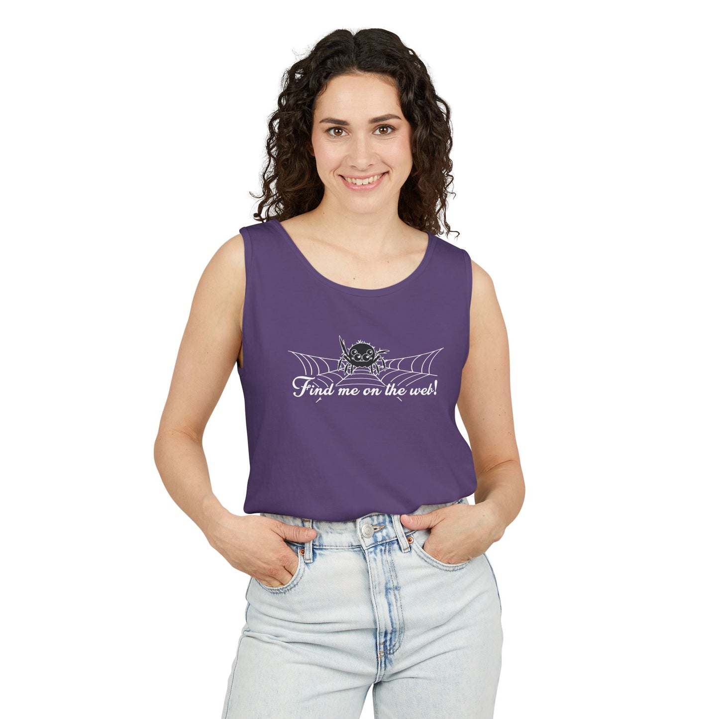 Cute Spider - "Find me on the web!" - Unisex Tank Top
