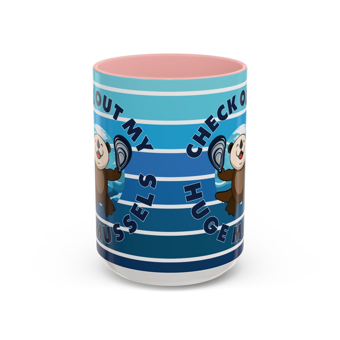 Huge Mussels Happy Sea Otter - Accent Coffee Mug (11, 15oz)
