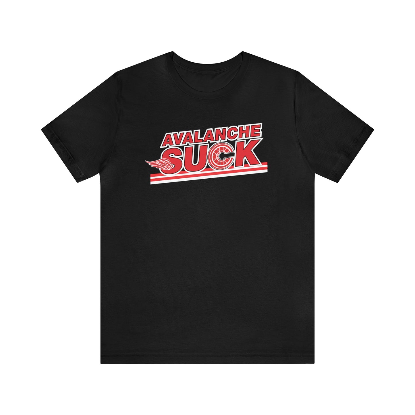 Av A'lanche Suck (for Detroit fans) - Unisex Jersey Short Sleeve Tee