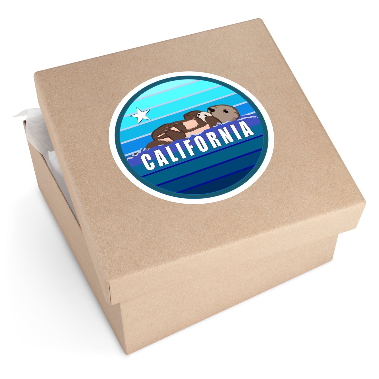 California Sea Otters - Round Sticker, Indoor\Outdoor