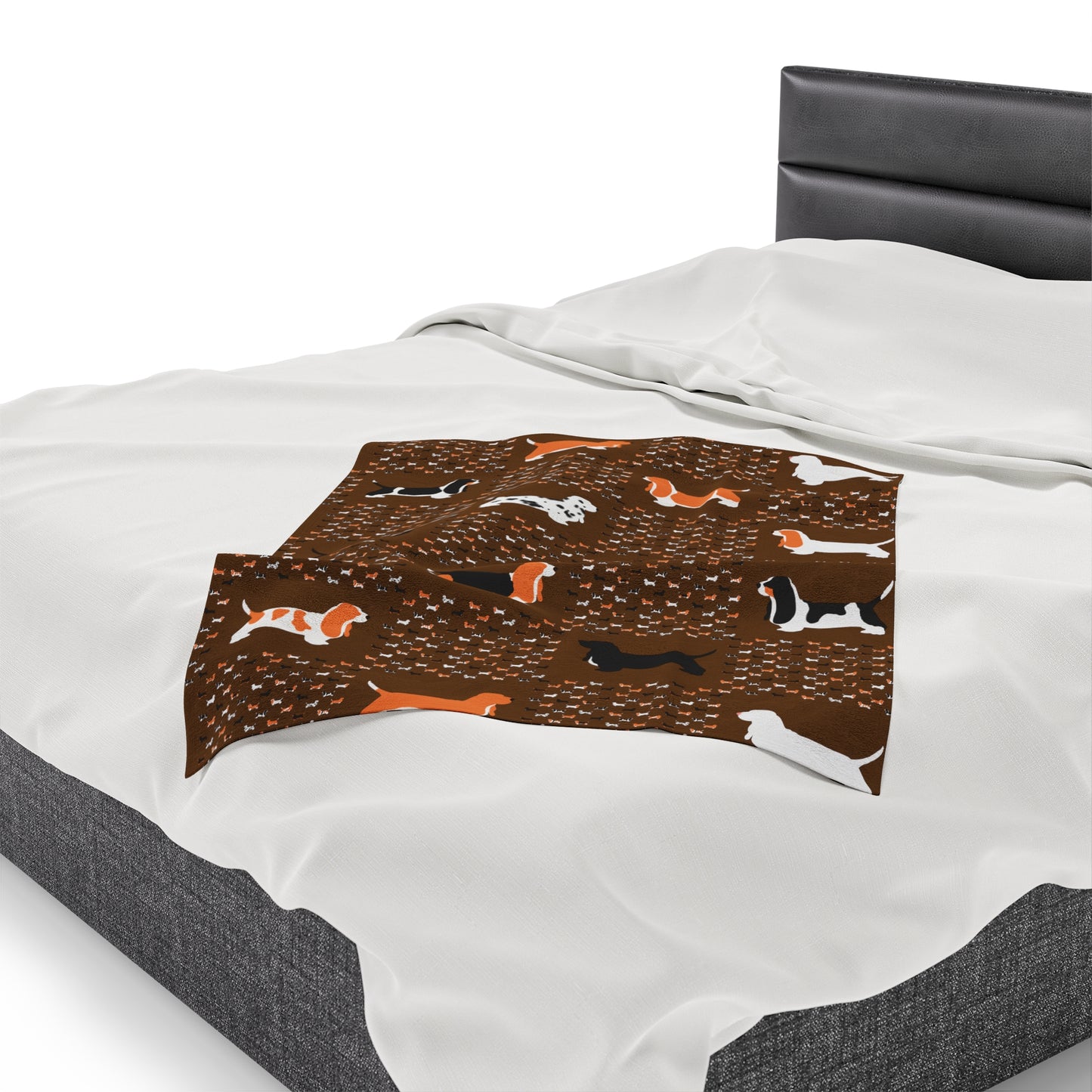 Basset Hounds (various coats pattern) - Velveteen Plush Blanket