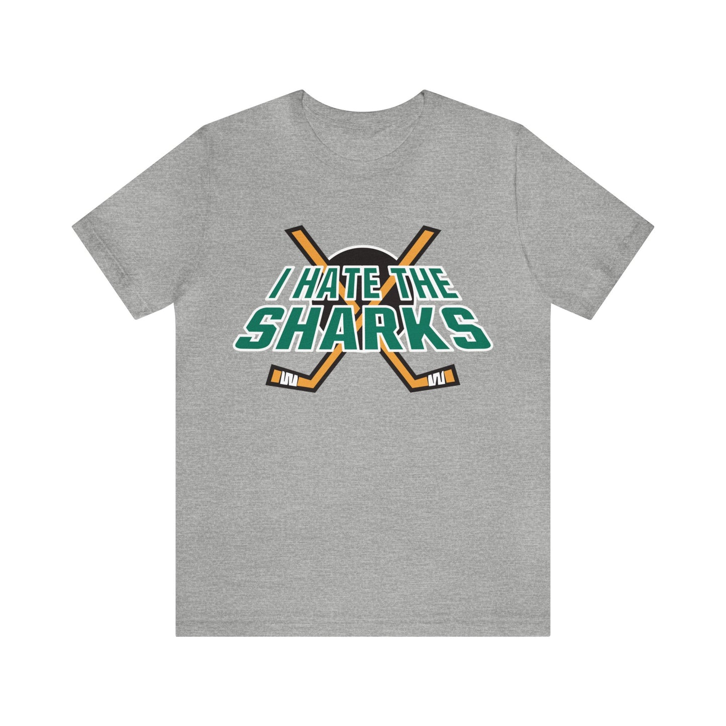I Hate Sharks (for Ducks fans) - Unisex Jersey Short Sleeve Tee