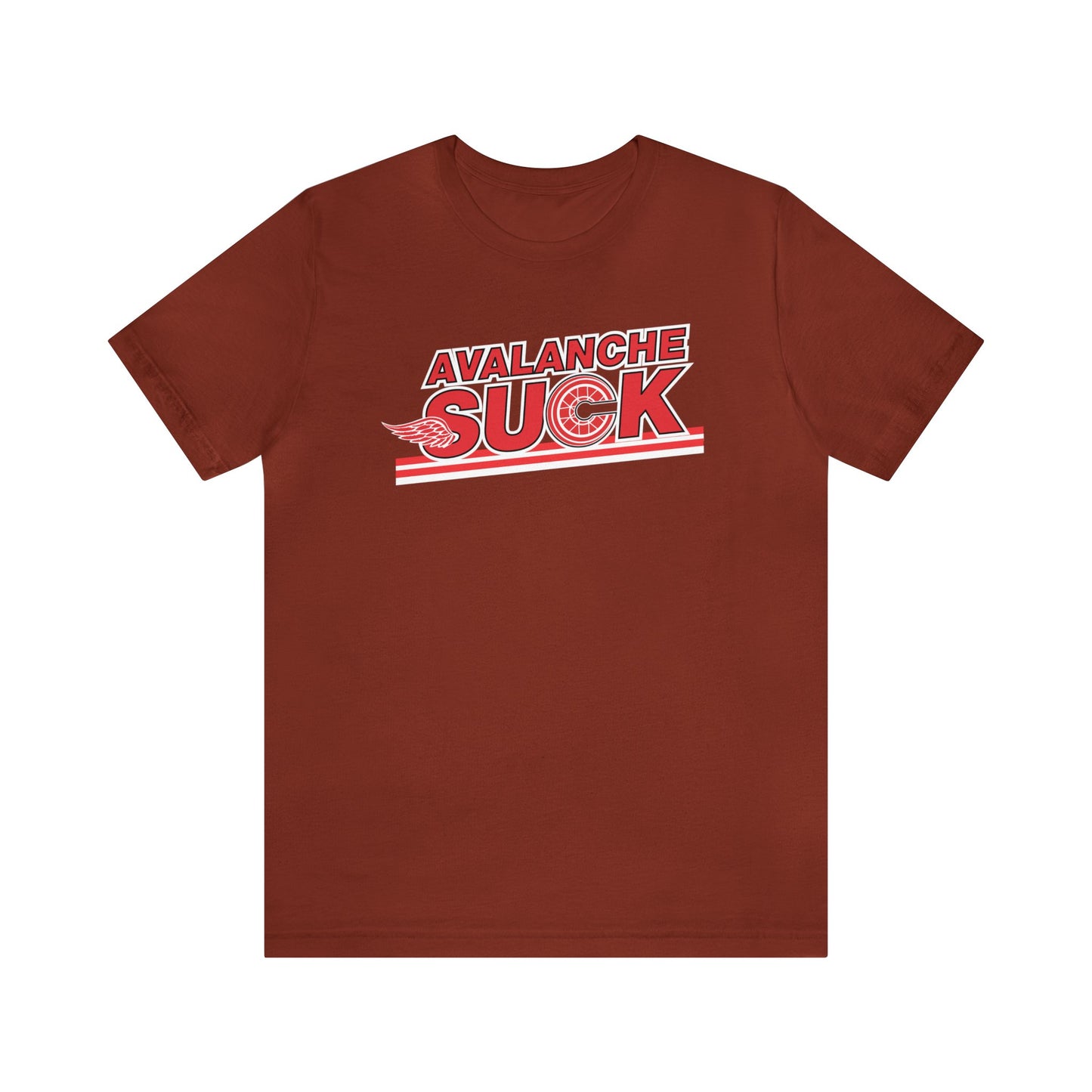 Av A'lanche Suck (for Detroit fans) - Unisex Jersey Short Sleeve Tee