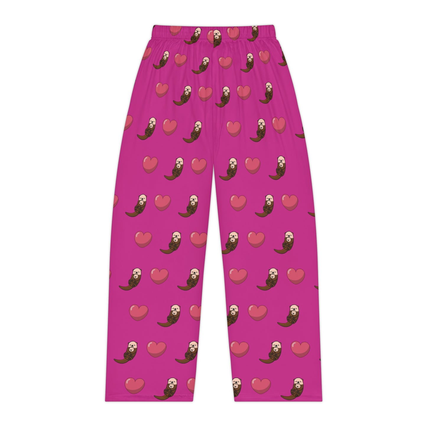 Otters & Hearts (pink) - Women's Pajama Pants (AOP)