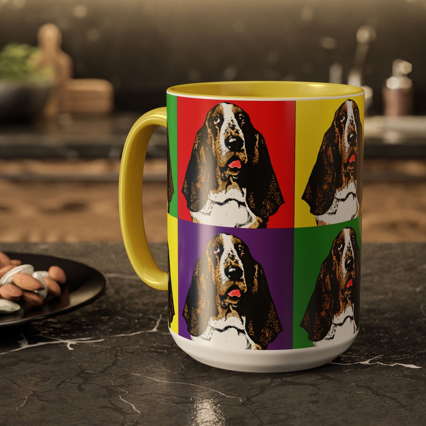Basset Hound Pop Art - Colorful Coffee Mugs, 11oz
