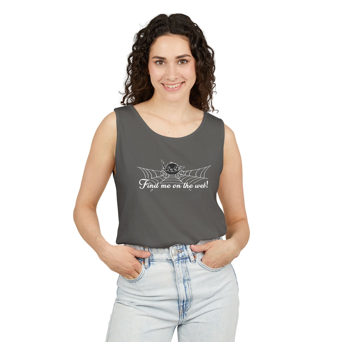 Cute Spider - "Find me on the web!" - Unisex Tank Top