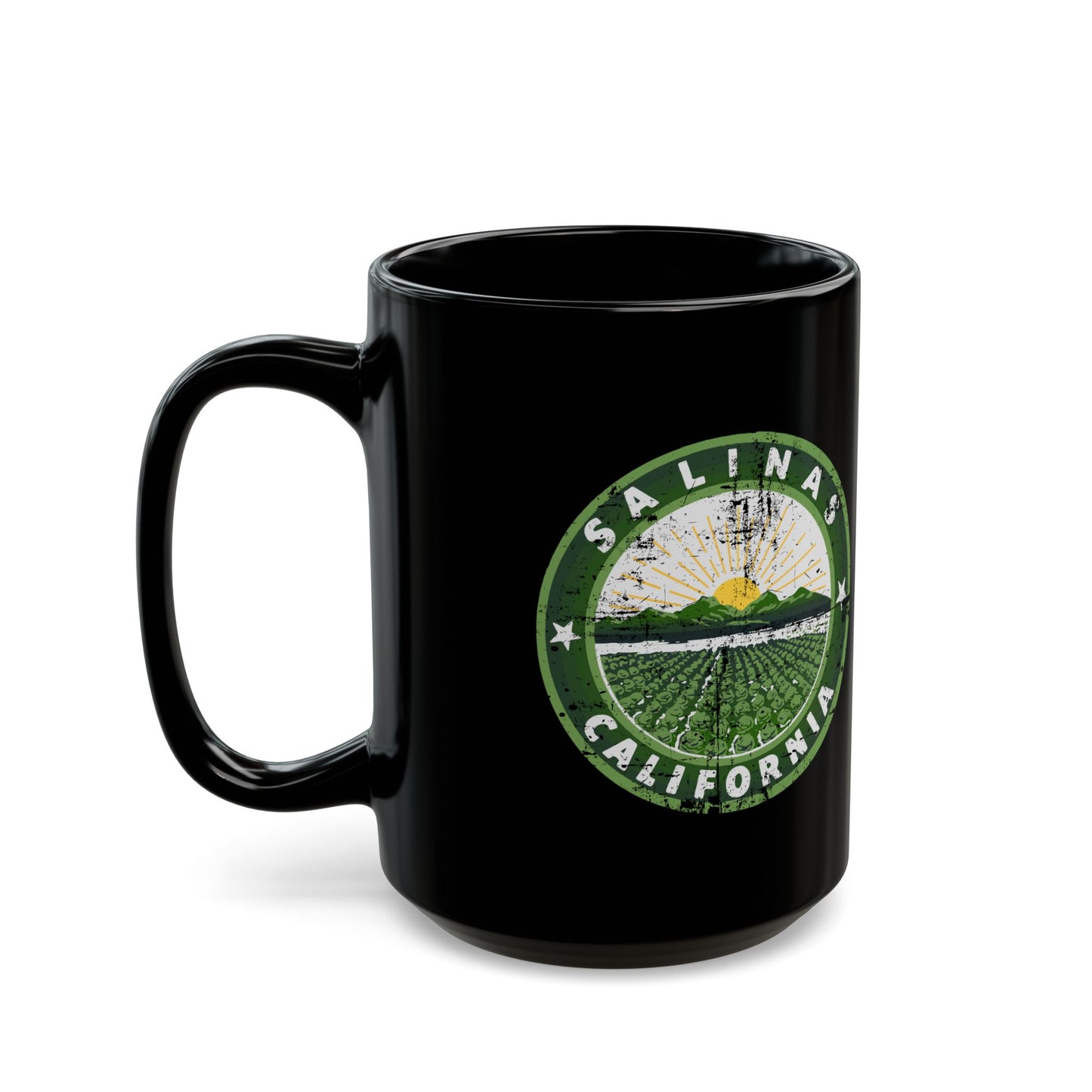 Retro City of Salinas Logo Black Mug (11oz, 15oz)