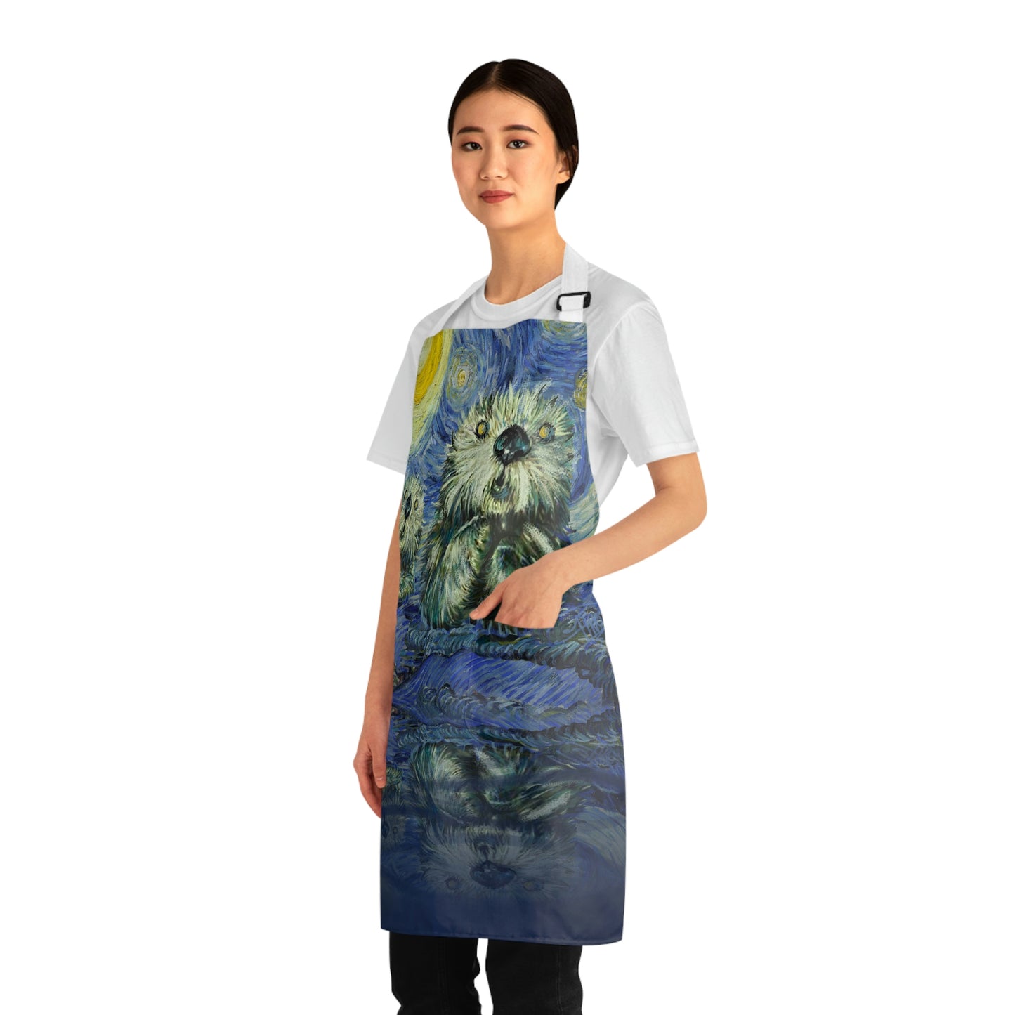 Starry Monterey Night w' pockets - Polyester Apron (AOP)