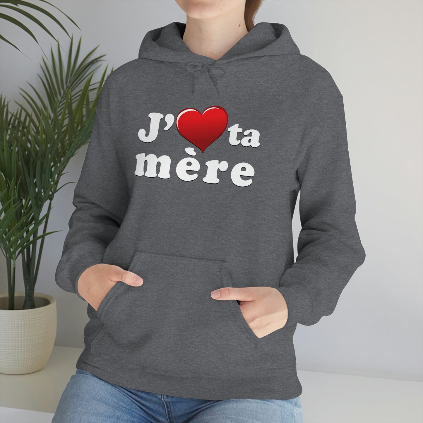 J' ♥ te mère - Unisex Heavy Blend™ Hooded Sweatshirt