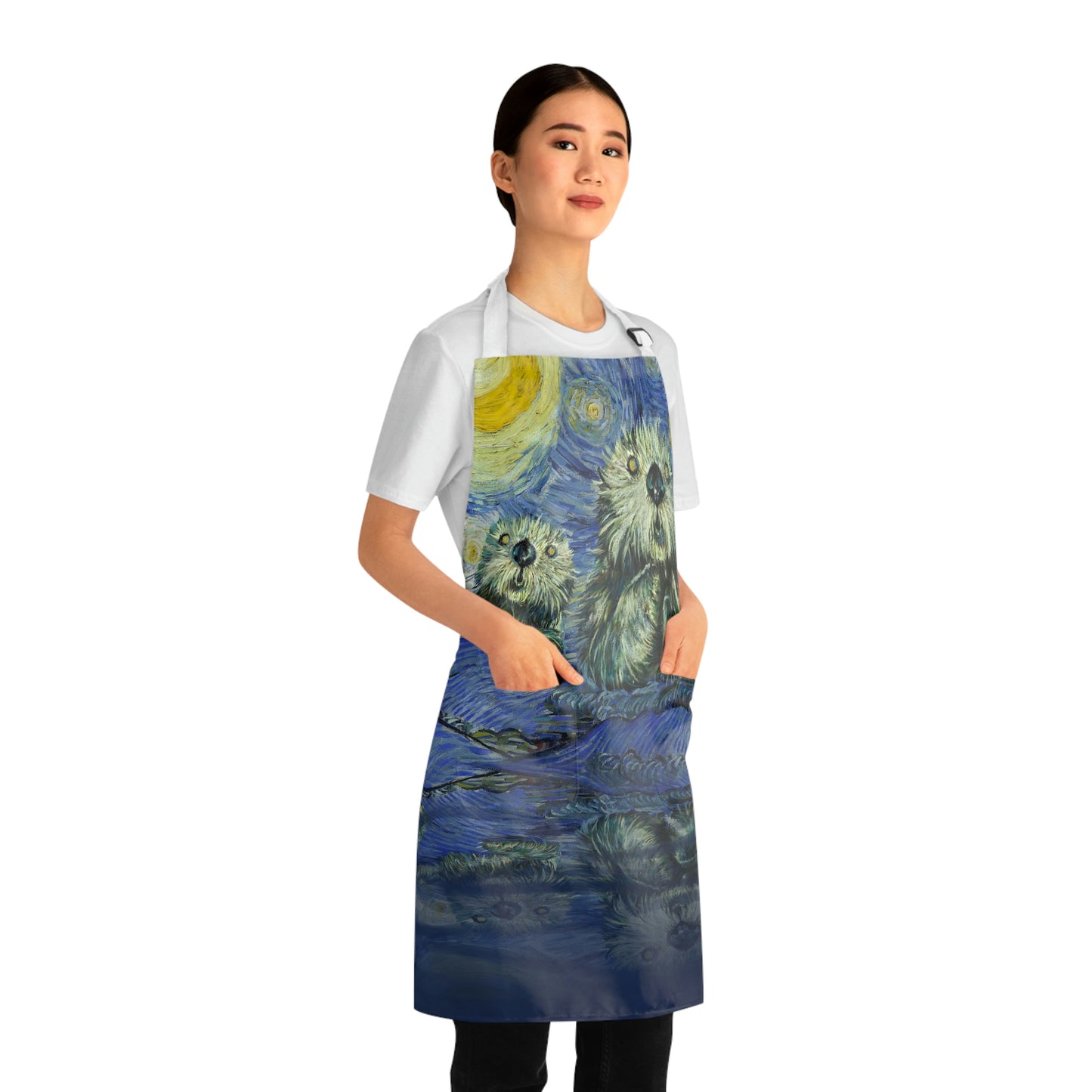 Starry Monterey Night w' pockets - Polyester Apron (AOP)
