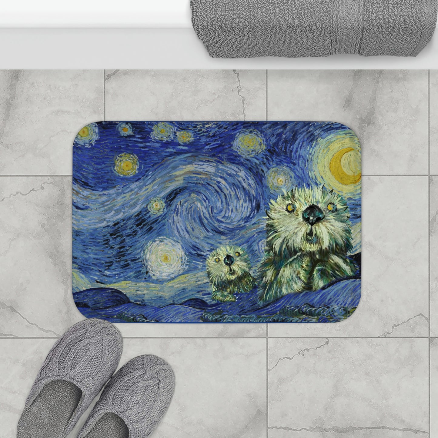 Starry Monterey Night Bath Mat