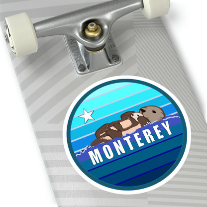 Monterey Sea Otters - Round Sticker, Indoor\Outdoor