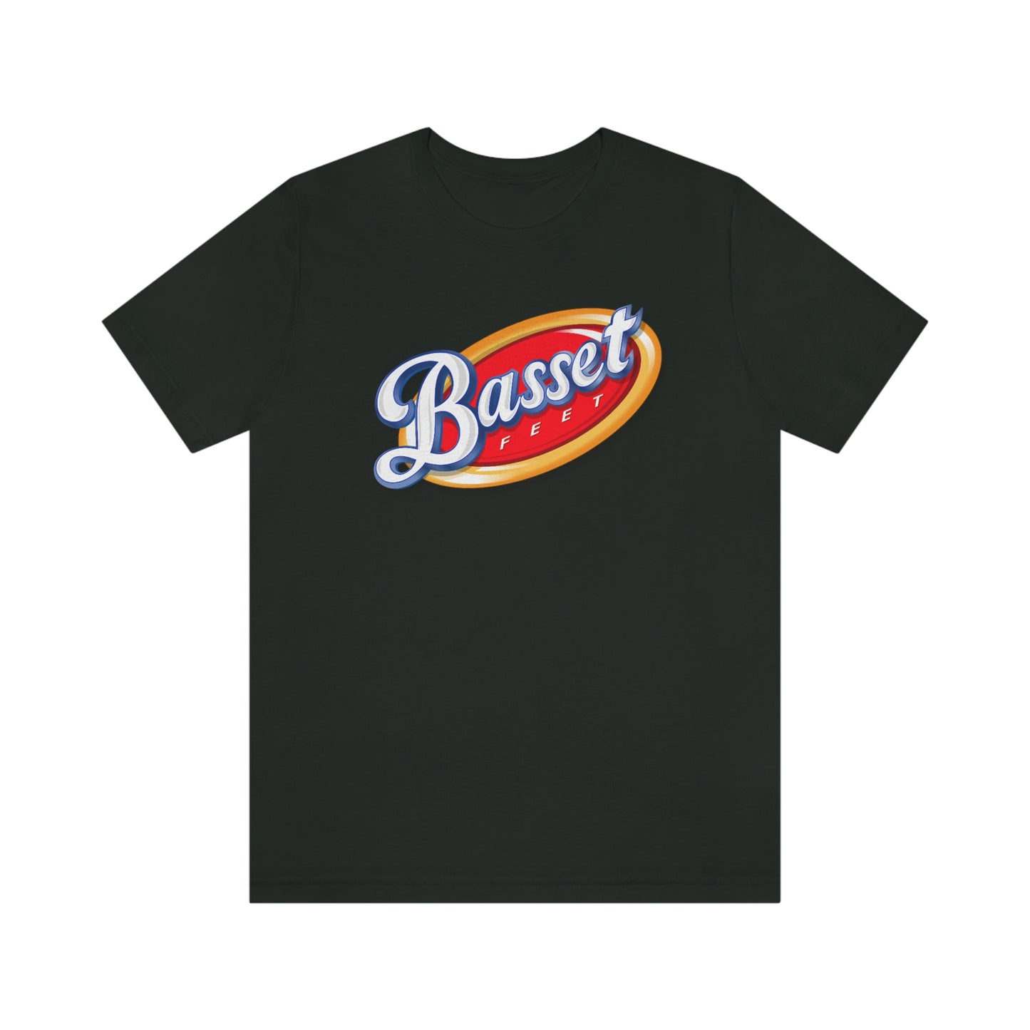 Basset Feet Corn Chips Logo - Unisex Jersey Short Sleeve Tee