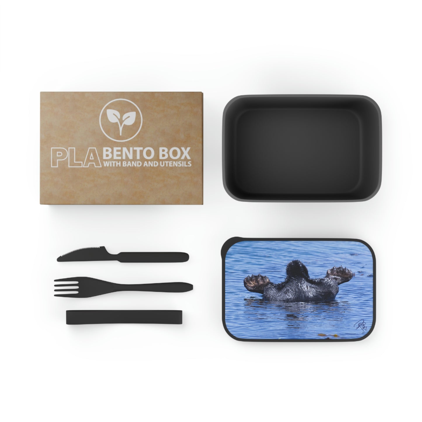 Sea Otter Butt - PLA Bento Box with Band and Utensils