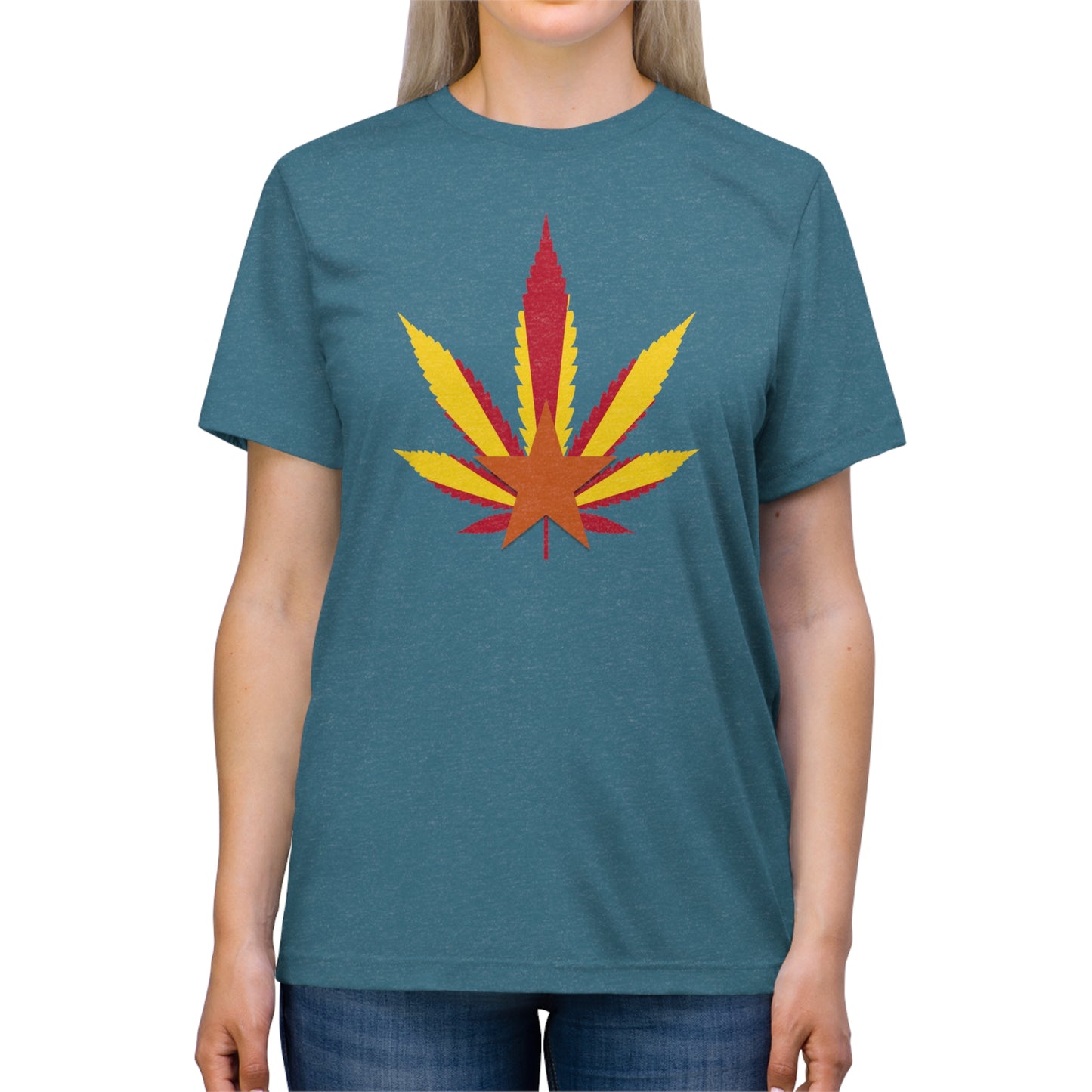 Arizona Cannabis Flag Leaf - Unisex Triblend Tee