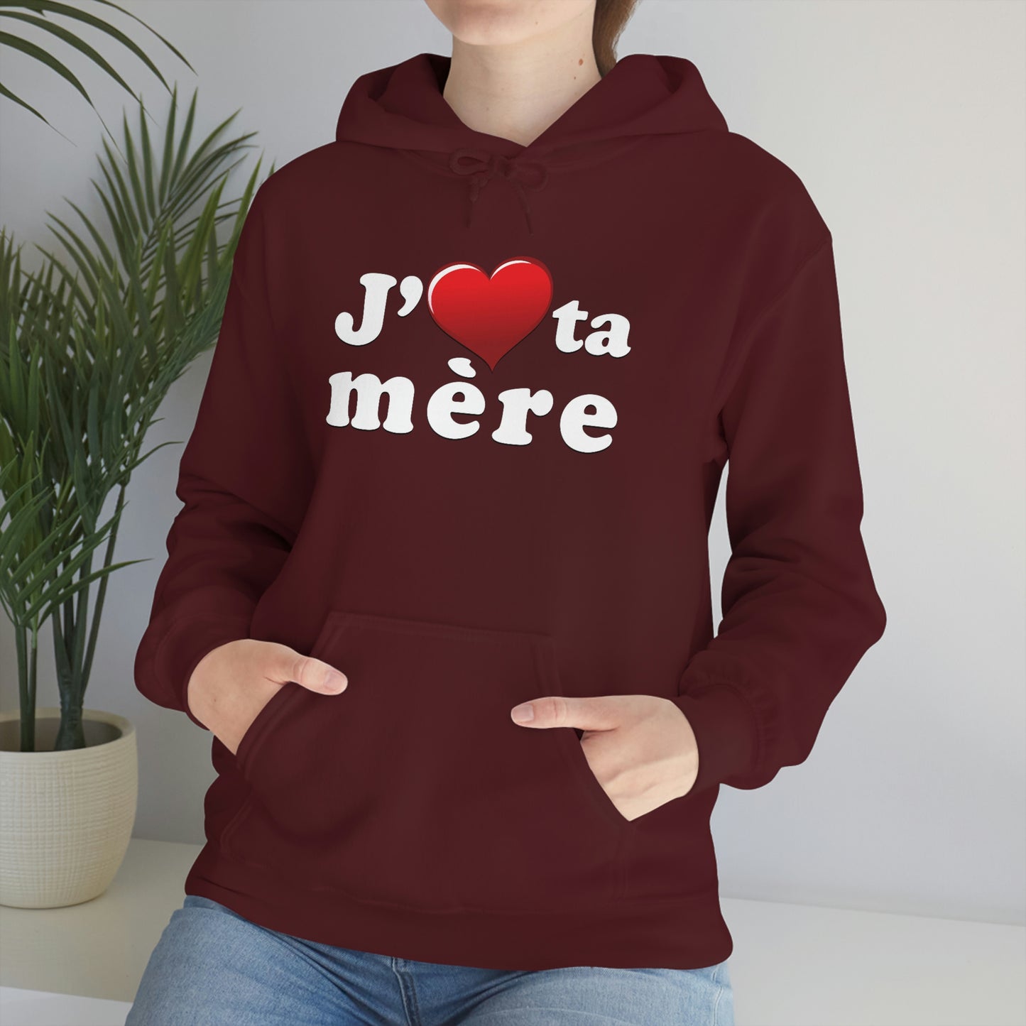 J' ♥ te mère - Unisex Heavy Blend™ Hooded Sweatshirt