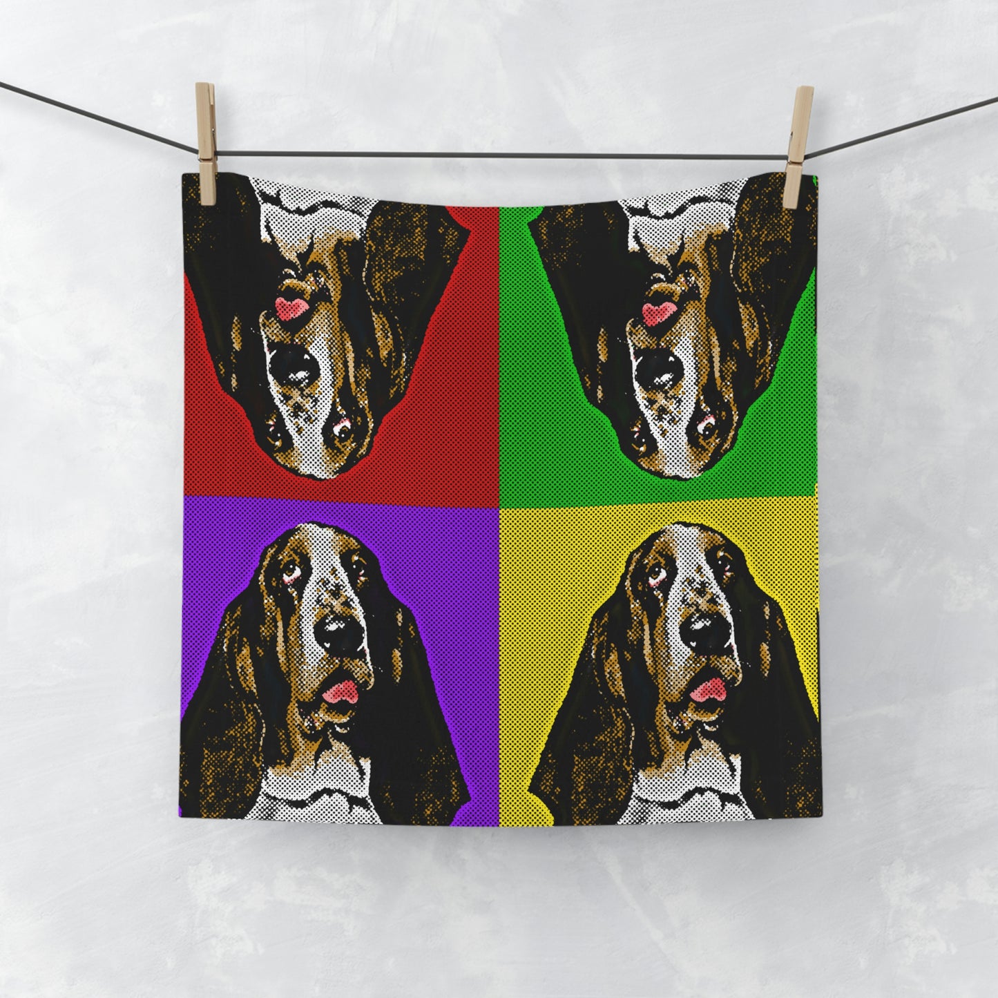 Basset Pop Art - Face Towel