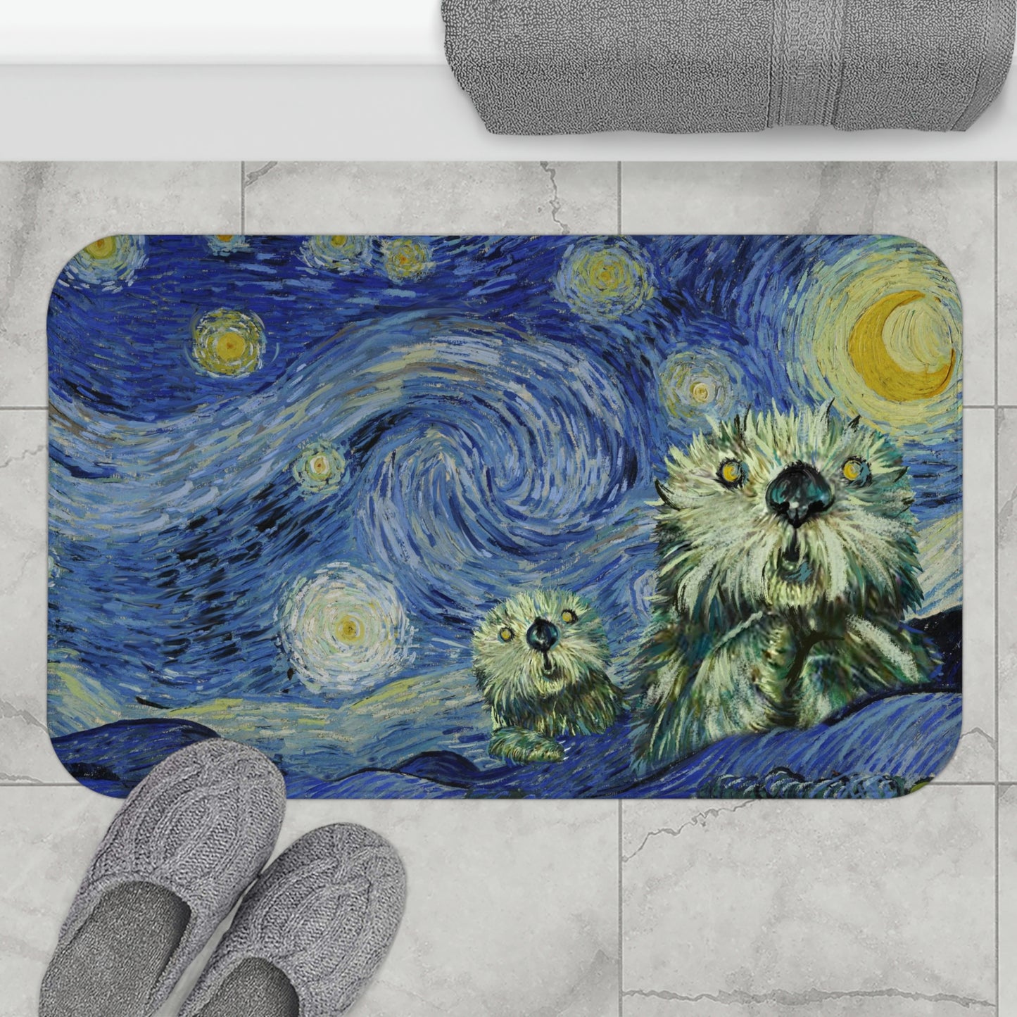 Starry Monterey Night Bath Mat
