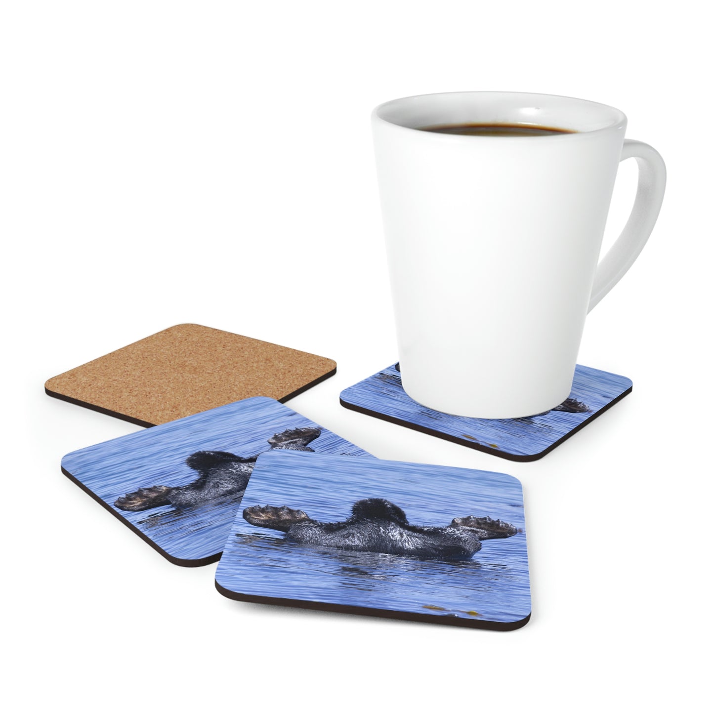 Sea Otter Butt - Corkwood Coaster Set
